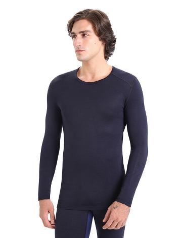 Icebreaker Merino 260 Tech Long Sleeve Crewe Thermal Top Miesten Base Layers Laivastonsininen | FI 1397VRWD